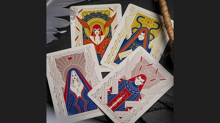Celestial Valor Playing Cards by Giovanni Meroni(greenish yellow) - Image 6