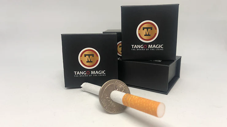 Cigarette Thru Quarter (2 sided)(D0075) by Tango - Trick