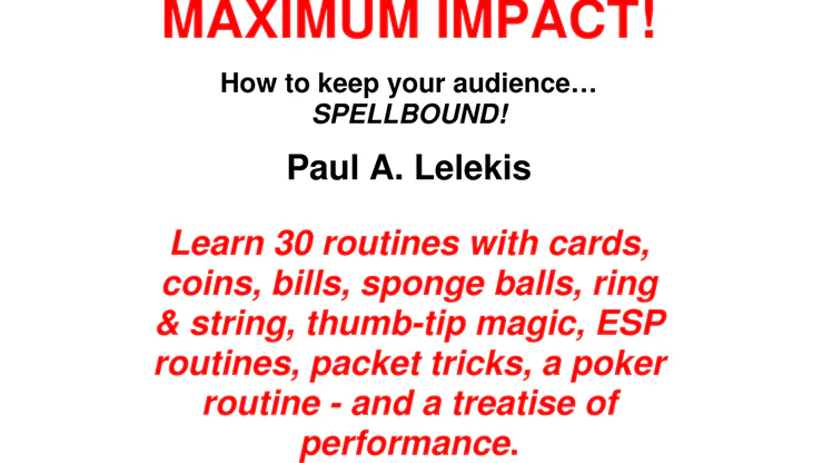 MAXIMUM IMPACT by Paul A. Lelekis -Â ebook