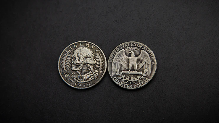 WASHINGTON SKULL HEAD COIN by Men Zi Magic - Image 2